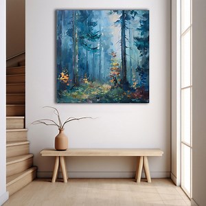 Dark Forest Canvas Art, Contemporary Nature Wall Decor, Atmospheric Landscape Print - Etsy