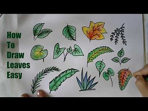 14 How To Draw Leaves | Types Of Leaves Easy Drawing Tutorial