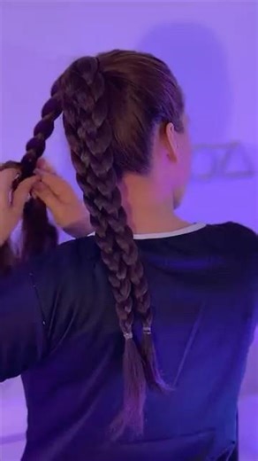 Triple braid double ponytail Tutorial in ✨30 Seconds 💞 #hairstyle