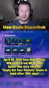 NEW RIP Granny Emote, Spider-Man Zero! April 08, 2026 Item Shop | #Fortnite #ItemShop #fortnitetoday