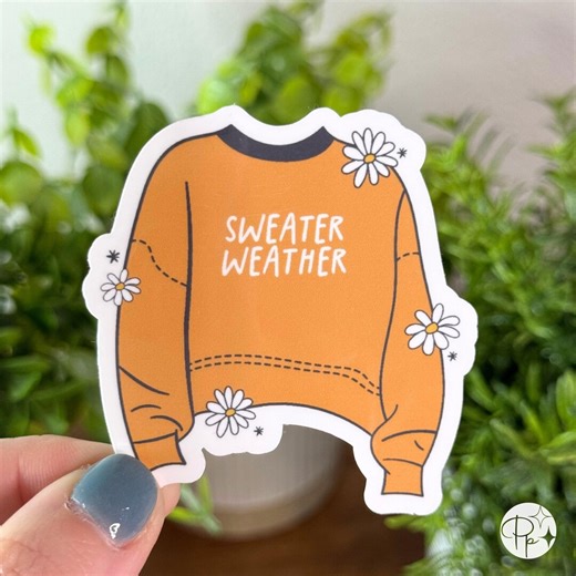 Sweater Weather Sticker – Cozy Autumn Pumpkin Spice Fall Design - Etsy
