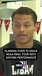 47K views · 836 reactions | University of Alabama freshman, Paul Mathews is trading in his swimsuit for a microphone. He'll be singing the national anthem at the NCAA men's basketball Final Four game between the University of Alabama and the University of Connecticut -- STORY ➡ https://shorturl.at/bHRW4 | ABC 33/40 | Facebook
