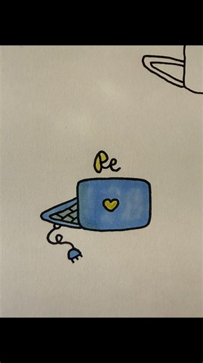 Drawing tutorial: from a crooked square to a blue PC #drawing #art #illustration #relax
