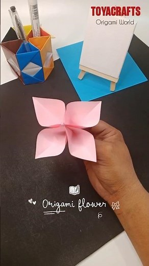 Cara mudah membuat bunga dari kertas origami. #origami #flower
