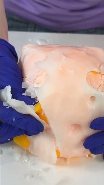 We Poured WAX on Our Giant Cheese Squishy!