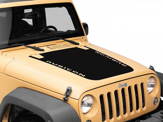 Jeep Licensed by RedRock Jeep Wrangler Rubicon Hood Decal; Black J165096 (07-18 Jeep Wrangler JK) - Free Shipping