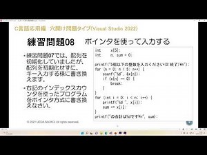 C応用《簡単タイプ：練習問題08》ポインタを使って入力する