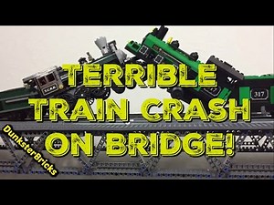 LEGO Train Crash on Bridge!