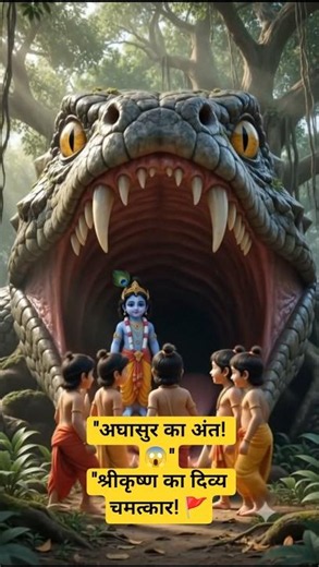 श्रीकृष्ण ने अघासुर का अंत कैसे किया? | Krishna vs Aghasura | Amazing Krishna Story #shorts