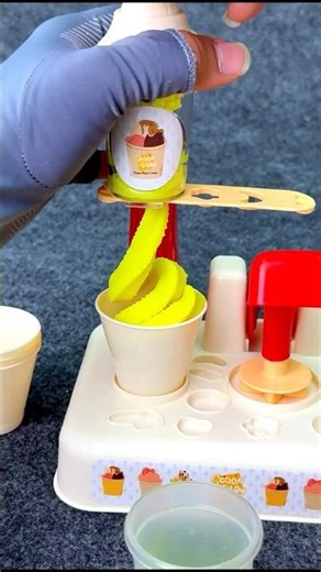 Dough Ice Cream Maker Set 🍦 Yellow Dough ASMR | Colorful Clay Play for Kids #shorts