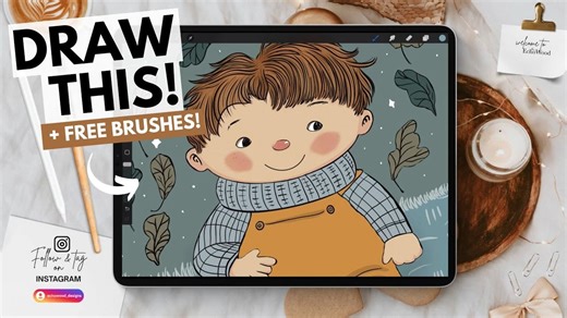 【Procreate】✏️ 一步步教你画出这个可爱的小男孩角色！ from Echowood Designs