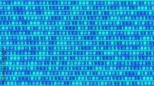 Dynamic Data Streaming Binary Digits Zeros And Ones Moving Bits Bytes - 4K Seamless VJ Loop Motion Background Animation