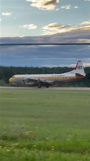 a Lockheed L-188 Electra, which is converted for firefighting duties and is operated by Airspray