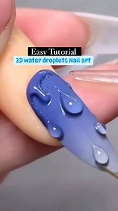 3D Water Droplets NailArt 💦 #nailarttutorial #nailinspo #nailartideas #raindrops #nails | Iches ArteNails Supplies