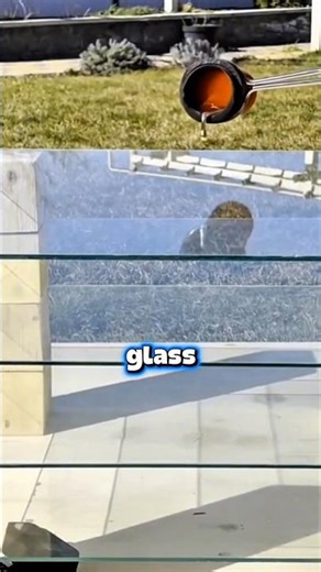 What Happens When Lava Hits Bulletproof Glass?🔥🛡 #shorts #lava #science #eksperiment