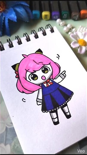 Chibi Anya Forger Cute Anime Drawing 💗 | Spy x Family Kawaii Art | Easy Coloring for Kids & Beginner