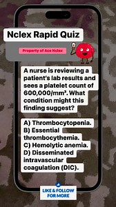 348K views · 748 reactions | Nclex Rapid Quiz#nurseexam#nclex #nclexstudying #nclexprep #nurselife #nursingreview #nursingquiz #nursing #fbreels23 Property of ©Ace Nursing 1818241 | ACE NCLEX | Facebook
