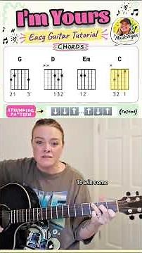 Learn to play I'm Yours on Guitar! #ImYours #JasonMraz #GuitarTutorial #BeginnerGuitar #EasyGuitar