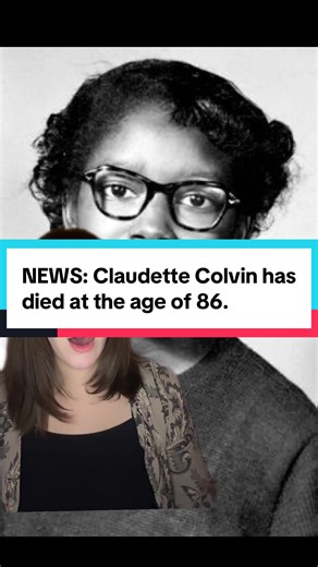 NEWS: Jan 13, 2026–unsung civil rights hero Claudette Colvin has died at the age of 86. In 1955, Colvin refused to give up her seat on a segregated bus, later stating, “History had me glued to my seat.” She is survived by her son Randy as well as seven grandchildren, eight grand-grandchildren, and six sisters. (Video reposted from last year) #history #civilrightsmovement #blackhistory #claudettecolvin