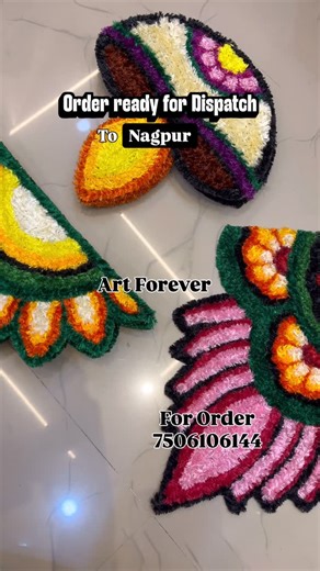 Art Forever on Instagram: "sale sale sale | woolen rangoli mat for sale | rangoli mat making at home | diy rangoli mat #rangoli #homedecor #instareels #trending #wedding"