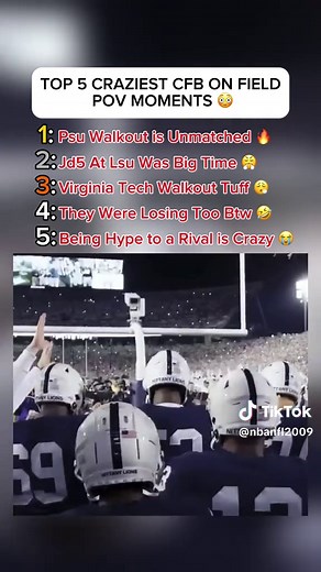 TOP 5 CRAZIEST CFB ON FIELD POV MOMENTS #fyp #xyzbca #cfb #collegefootball #hype