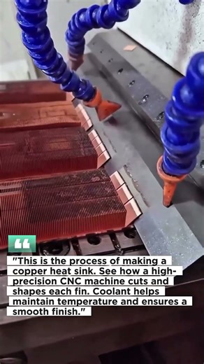 This is the process of making a copper heat sink.