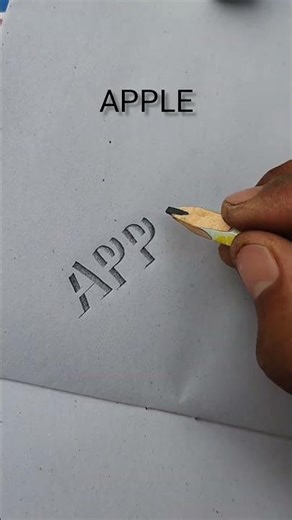 3d amazing Apple writting ✍🏼 #youtubeshorts #art #trending #status