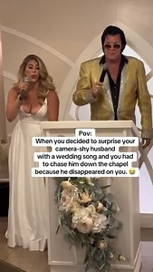 I surprised my shy husband with his favorite Elvis song at our Vegas wedding ended up Elvis enjoyed it more 😭 . . . . .#elvis #elvispresley #wedding #canthelpfallinginlove #lasvegas | ortal_edri_