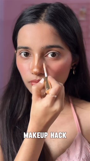 Atithi Nag on Instagram: "Comment for product link 🔗 Makeup, makeup hack, hacks, tricks, Makeup tutorials, makeup tutorial. Makeup ideas, foundation, blush, quick makeup, contour, bronzer, concealer #makeuphacks #makeup #makeuptutorial #concealer #tips"