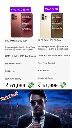👀Vivo V70 Vs Vivo V70 Elite Full Comparison 🤔? #vivov70 #vivov70elite