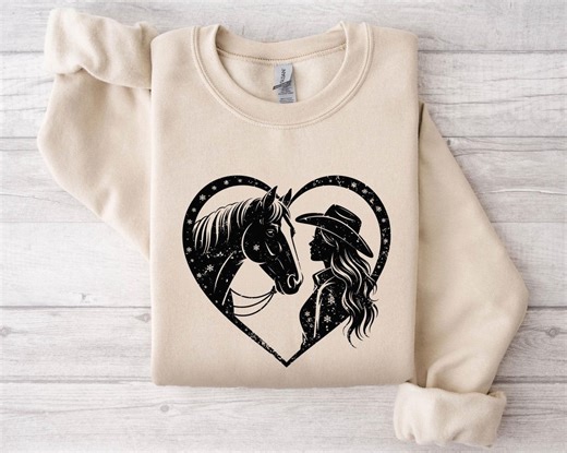 Vintage Country Girls Horse Lovers Sweatshirt & Hoodie, Wild West Cowgirl Heart Sweaters, Womens Western Cottagecore Sweat Shirts Gift - Etsy