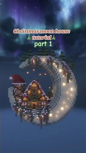 christmas moon house🎄🌙 #minecraft #minecraftbuilding #mcyt #mctutorial #howto