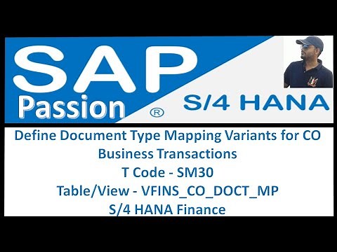 Define Document Type Mapping Variants for CO Business Transactions | SM30 | Table - VFINS_CO_DOCT_MP