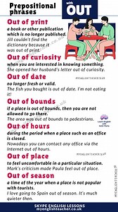 124K views · 813 reactions | Learn 22 prepositional phrases with OUT https://myenglishteacher.co.uk/2023/04/18/22-prepositional-phrases-with-out/ | Learn English with Antri Parto | Facebook