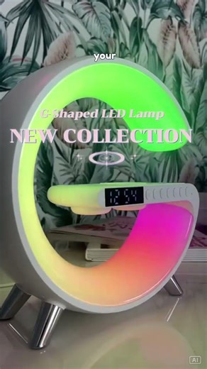 Intelligent G-Shaped LED Lamp with Bluetooth Speaker & Wireless Charger