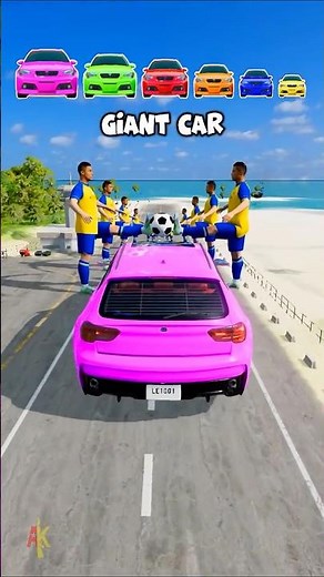 Big & Small Cars vs Cristiano Ronaldo #shorts #beamngdrive