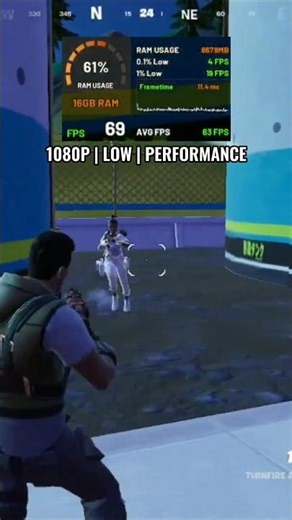 Fortnite on Low End PC | Ryzen 3 3200G Vega 8 | 1080p Performance Mode #shorts #fortnite