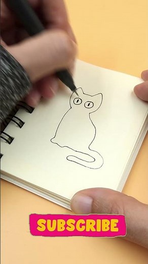 How to Draw a Black Cat?🐈‍⬛ | Halloween Doodles