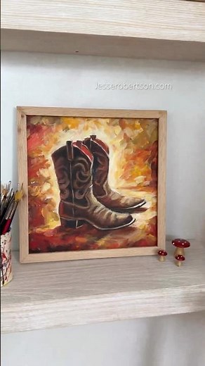 NEW Tutorial! 🍁 Learn to paint Autumn Cowboy Boots!