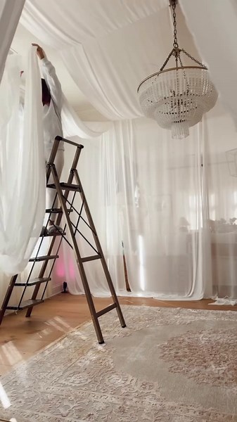 Draping the Ceiling for a Perfect Sleepover Party
