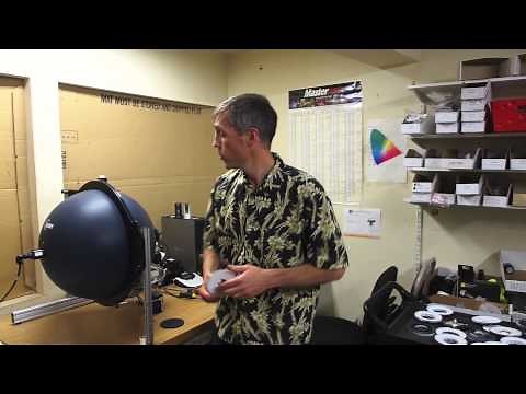 Measuring light output with an integrating sphere