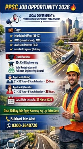 Municipal Officer BS-17 Latest Jobs | PPSC Civil Engineer Jobs 2026