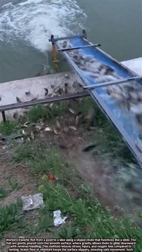 Efficient Fish Transfer Using a Gravity-Fed Sliding Chute System