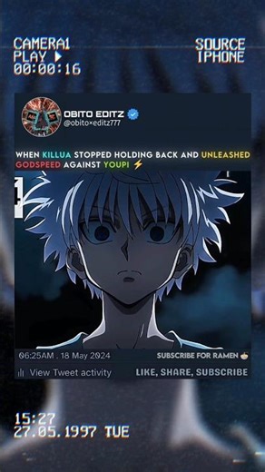 Killua’s Speed Was Unreal ⚡💀 | HXH #hunterxhunter #killua #hxh #anime