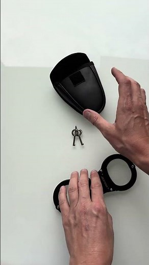 POLICE Handcuffs Double Lock Steel Professional Law Enforcement Heavy Duty Metal Triple Hinged Black