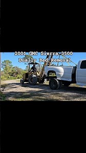 2001 GMC Sierra 3500 Dually bed removal, using a forklift and straps #Shorts