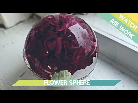 Resin sphere. Putting flowers in a resin sphere. Flower and resin paper weigh. Watch me resin