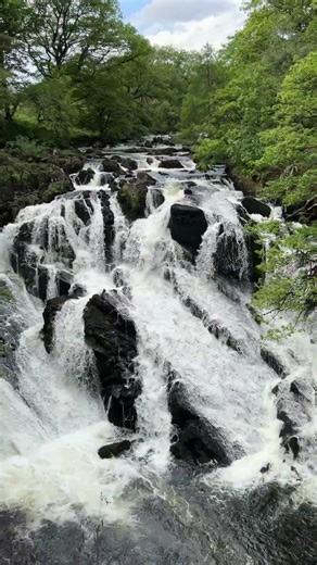 Rhaeadr Ewynnol - Swallow Falls in Snowdonia National Park - Betws y Coed Wales