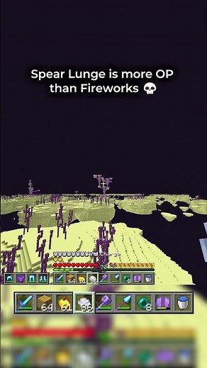 Minecraft: Spear Lunge vs Fireworks! OP TRICK?💀 #minecraft #shorts #technique