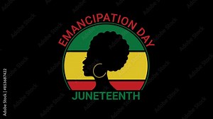 Juneteenth Joy, Embracing Freedom and Culture, Flat animation with Alpha matte Stock Video